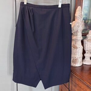 NWOT Womens J. Crew 365 Navy Cross Front Pencil Workwear Wool Blend Skirt Sz 4